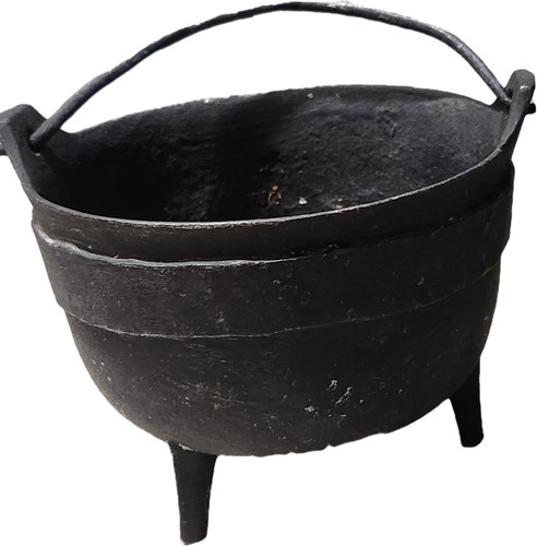 Antique cast iron cauldron - antique,